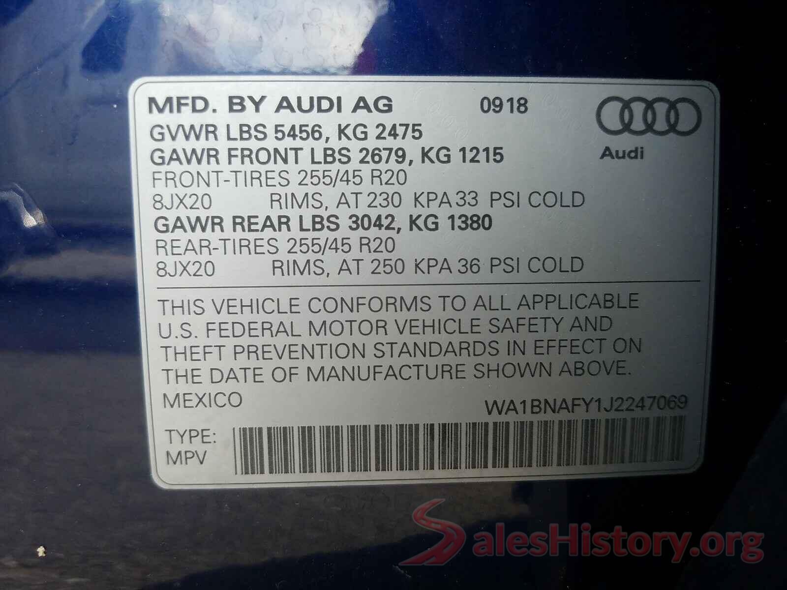 WA1BNAFY1J2247069 2018 AUDI Q5