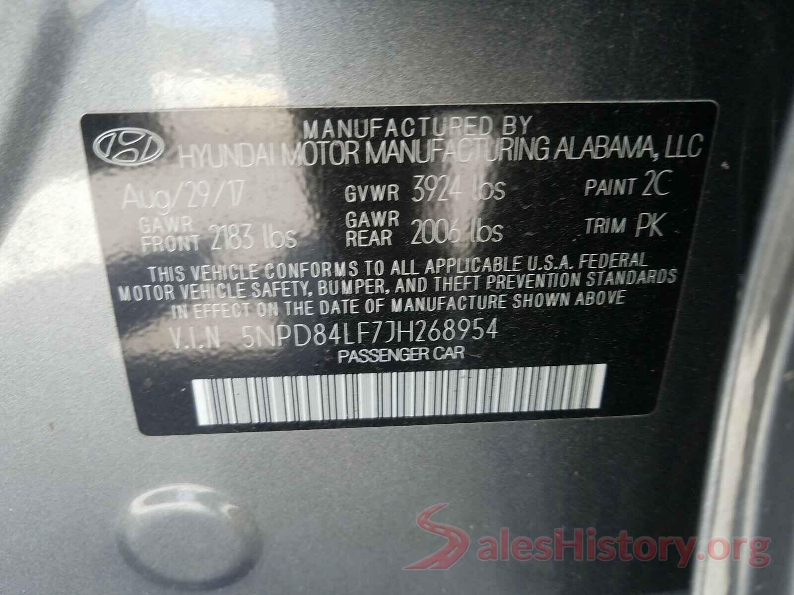 5NPD84LF7JH268954 2018 HYUNDAI ELANTRA