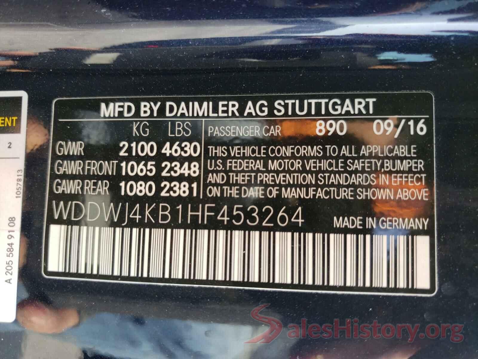 WDDWJ4KB1HF453264 2017 MERCEDES-BENZ C CLASS