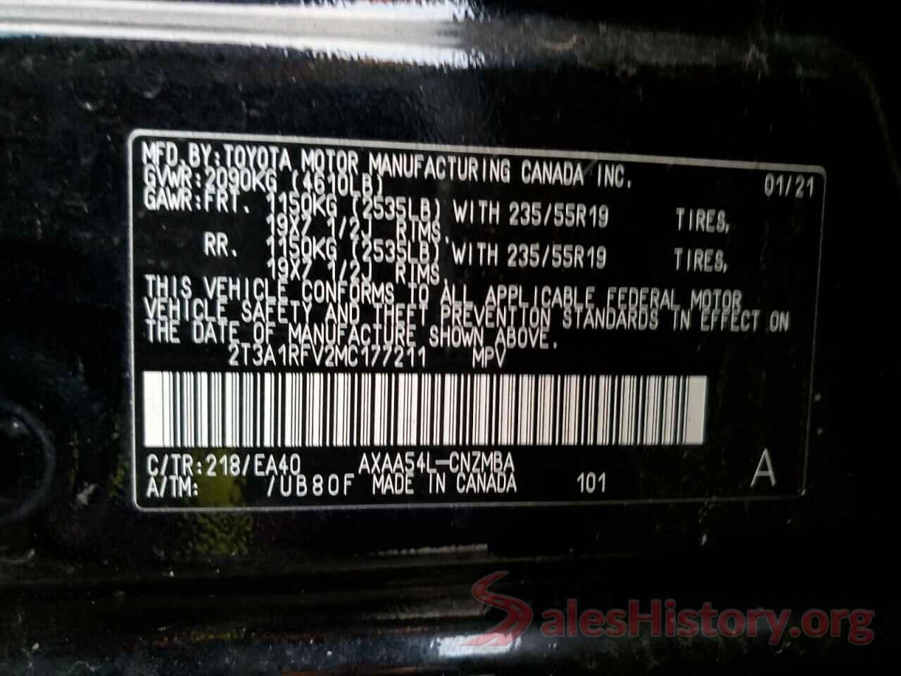 2T3A1RFV2MC177211 2021 TOYOTA RAV4