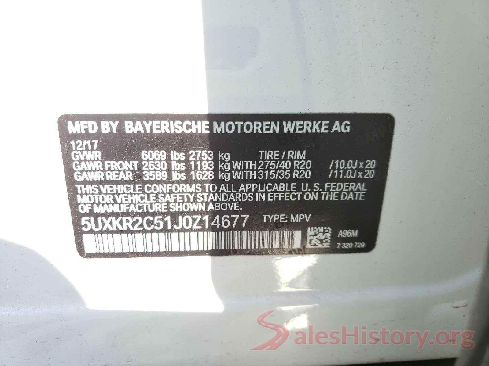 5UXKR2C51J0Z14677 2018 BMW X5