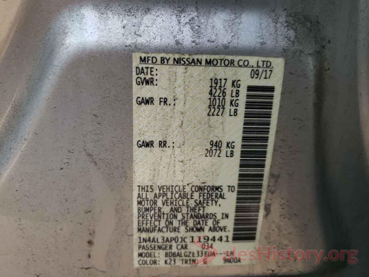 1N4AL3AP0JC119441 2018 NISSAN ALTIMA