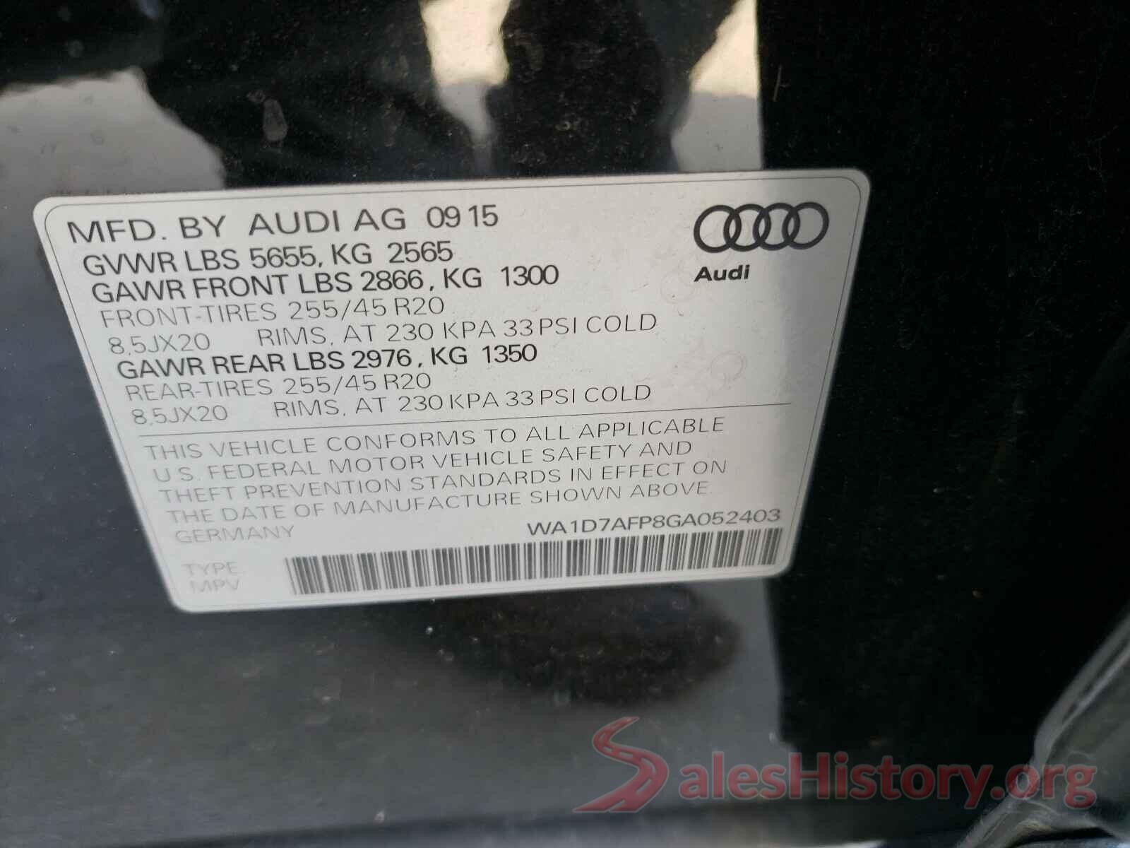 WA1D7AFP8GA052403 2016 AUDI Q5