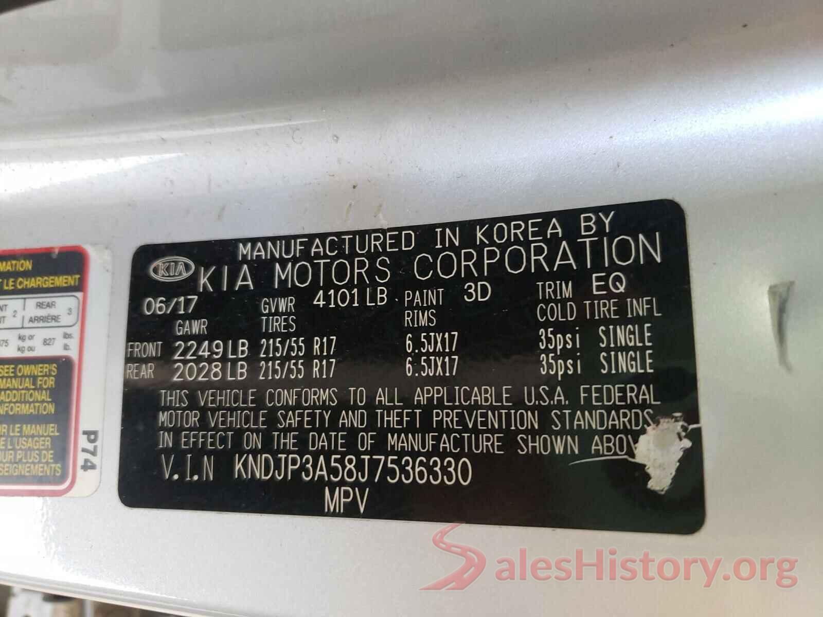 KNDJP3A58J7536330 2018 KIA SOUL