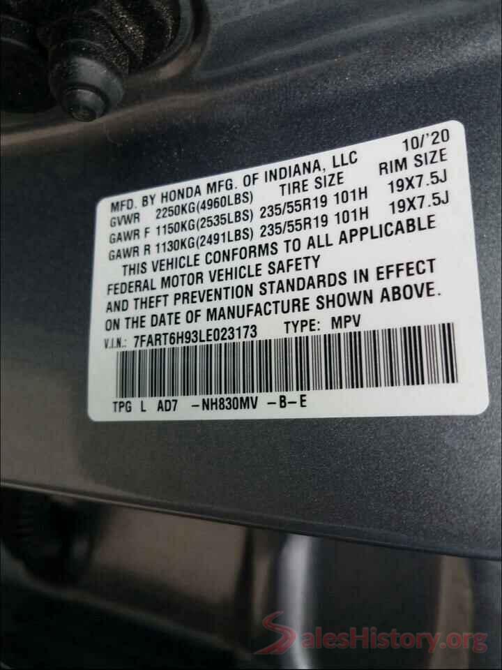 7FART6H93LE023173 2020 HONDA CRV