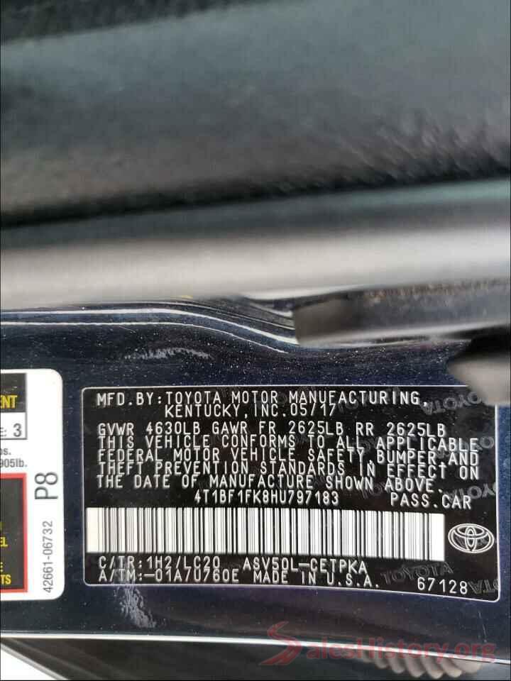 4T1BF1FK8HU797183 2017 TOYOTA CAMRY