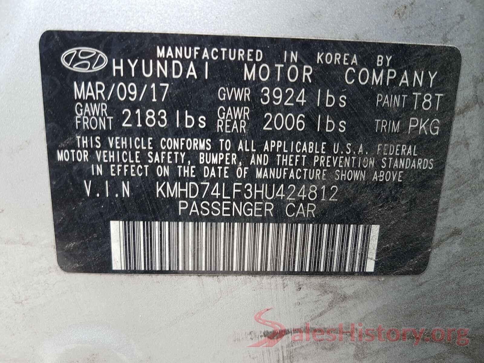 KMHD74LF3HU424812 2017 HYUNDAI ELANTRA