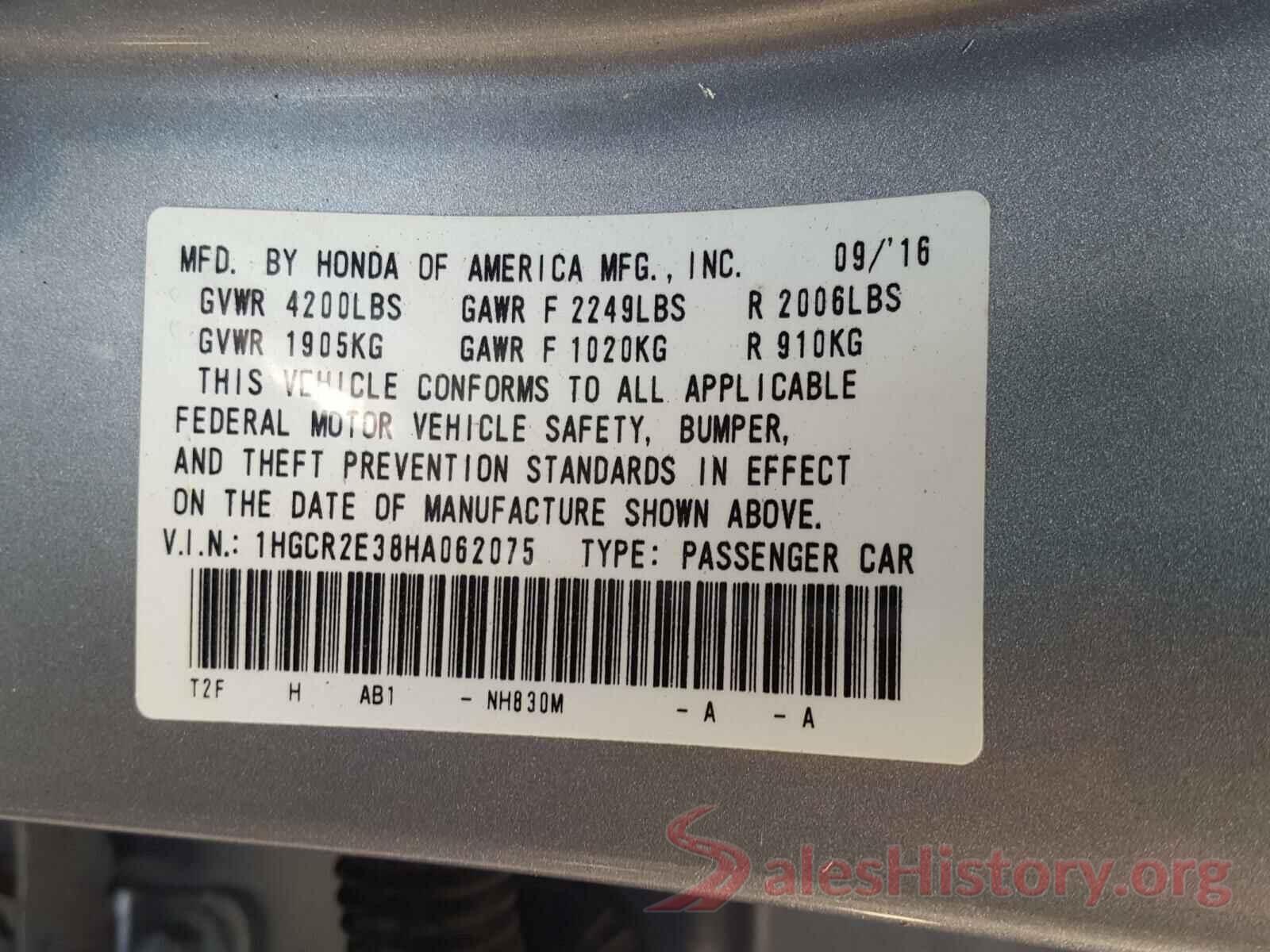 1HGCR2E38HA062075 2017 HONDA ACCORD