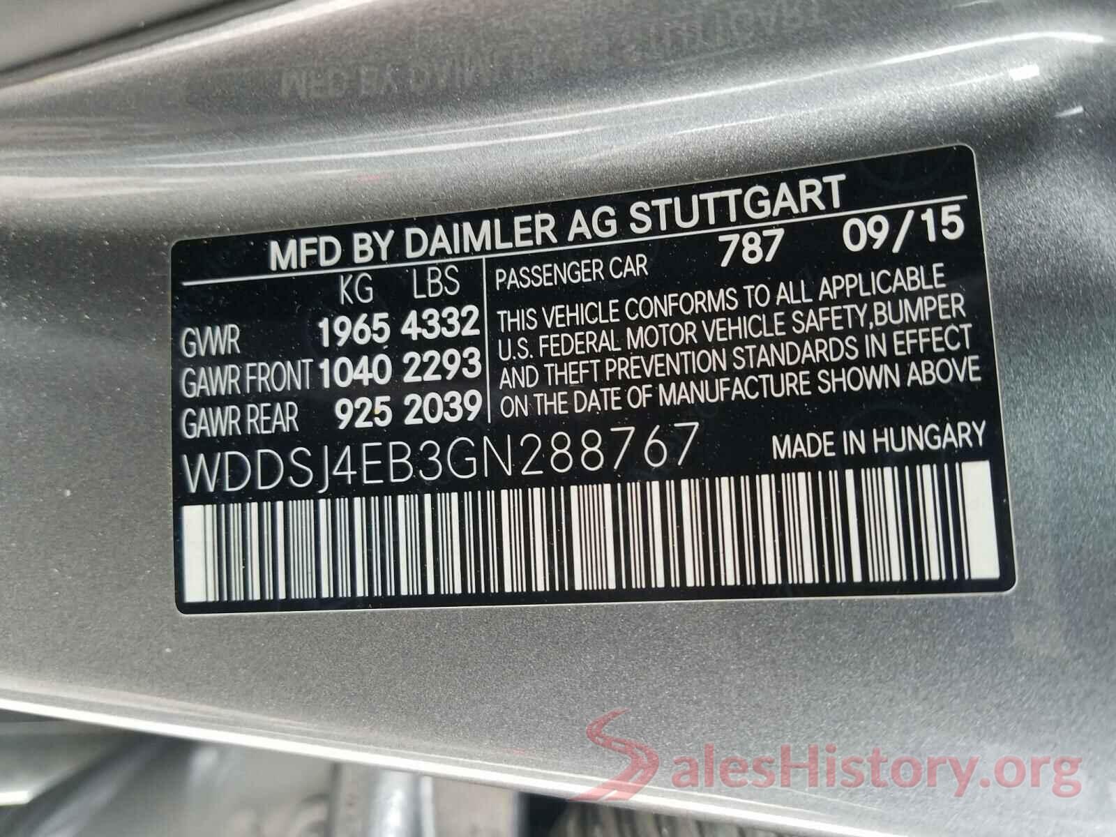 WDDSJ4EB3GN288767 2016 MERCEDES-BENZ C CLASS