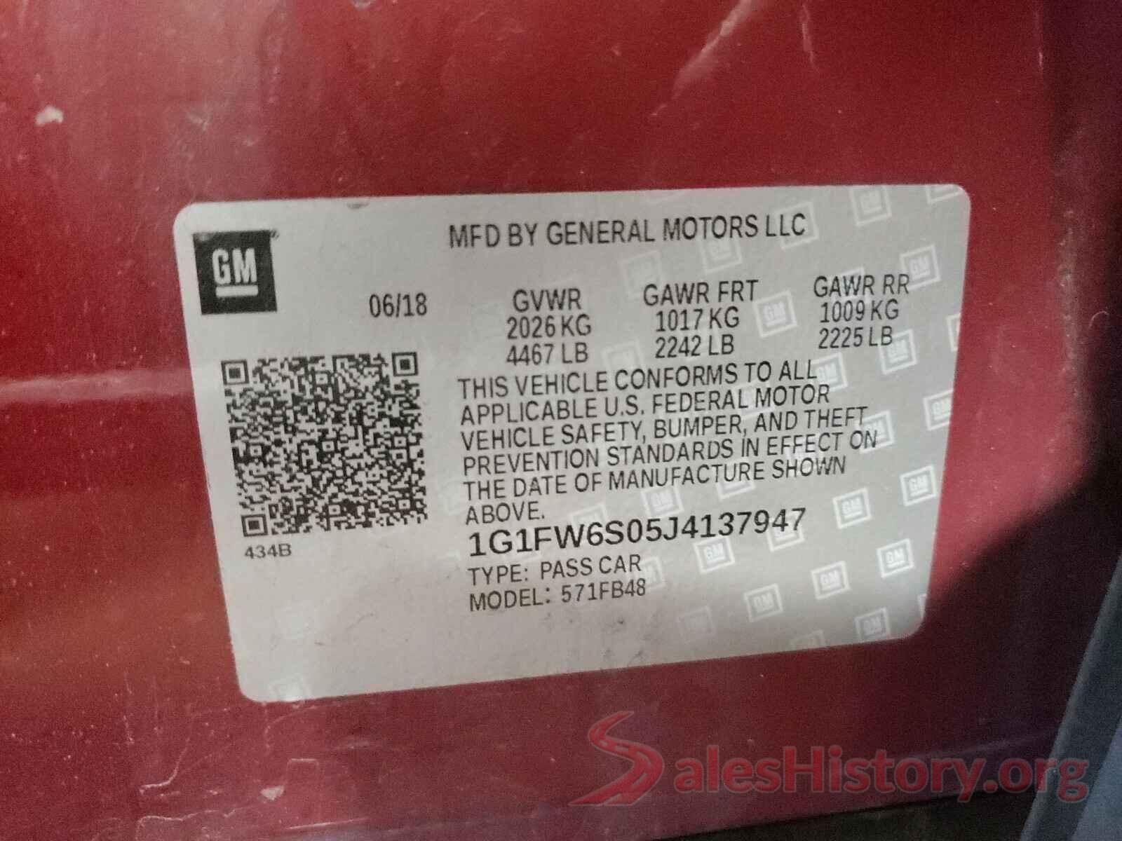 1G1FW6S05J4137947 2018 CHEVROLET BOLT