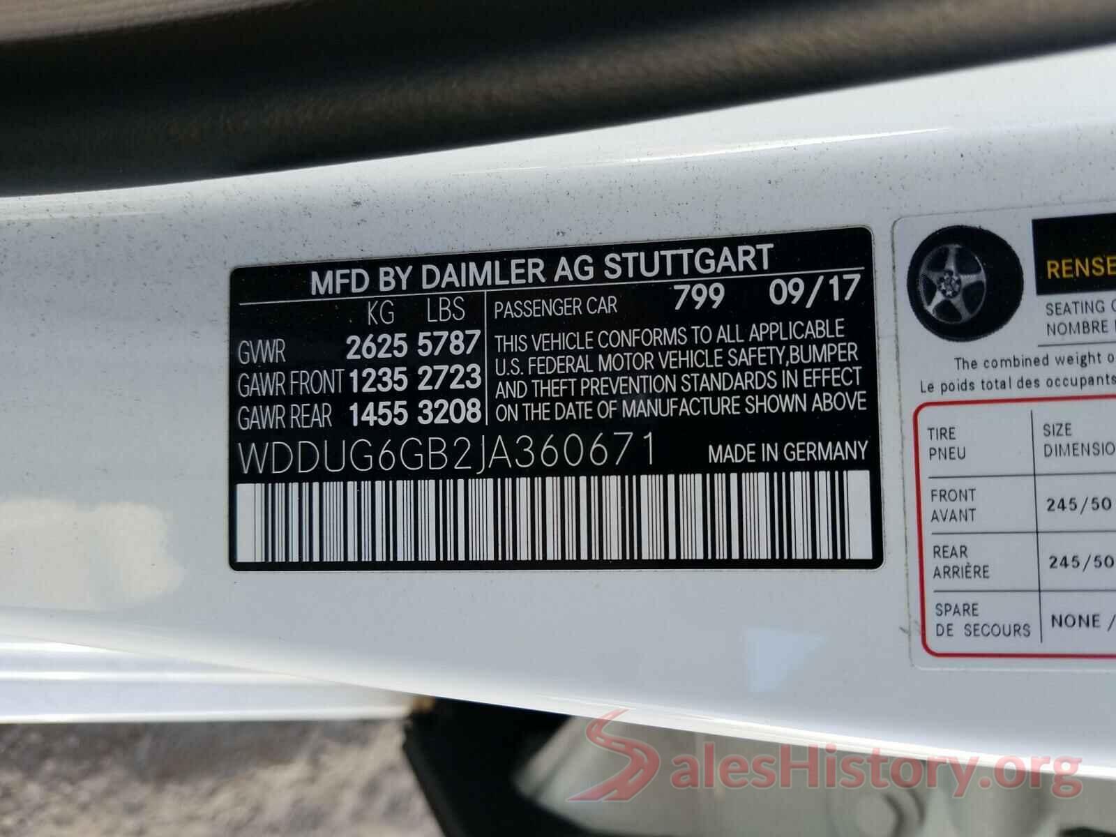 WDDUG6GB2JA360671 2018 MERCEDES-BENZ S CLASS