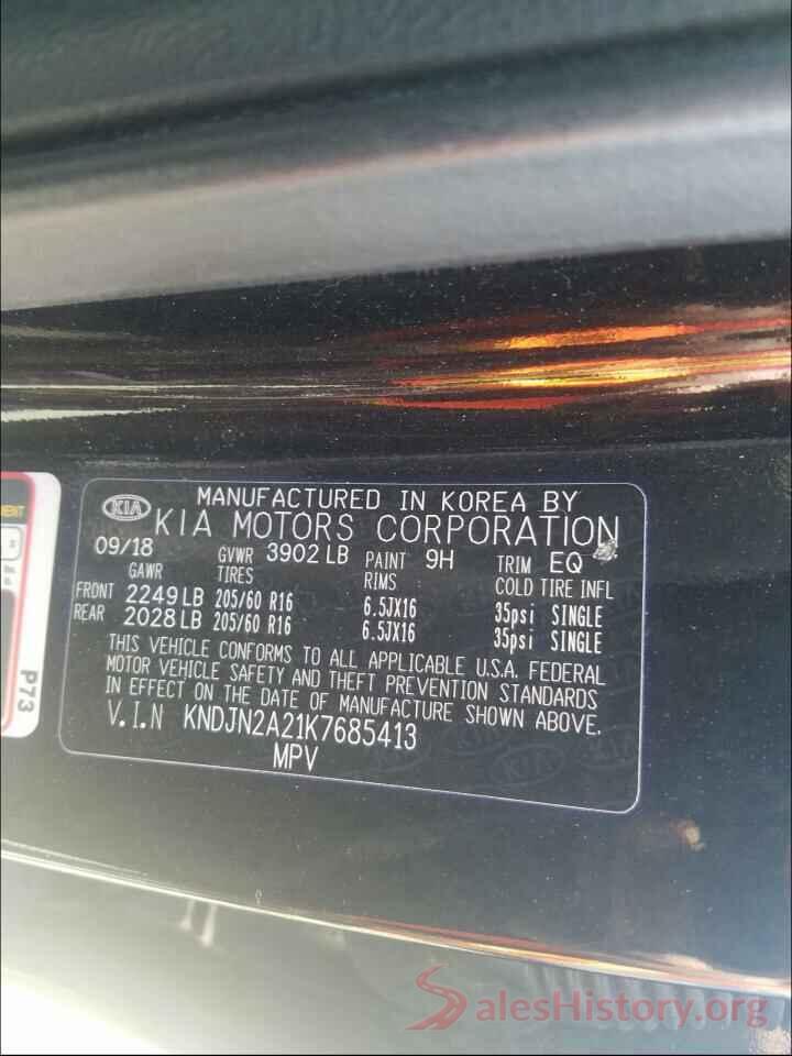 KNDJN2A21K7685413 2019 KIA SOUL