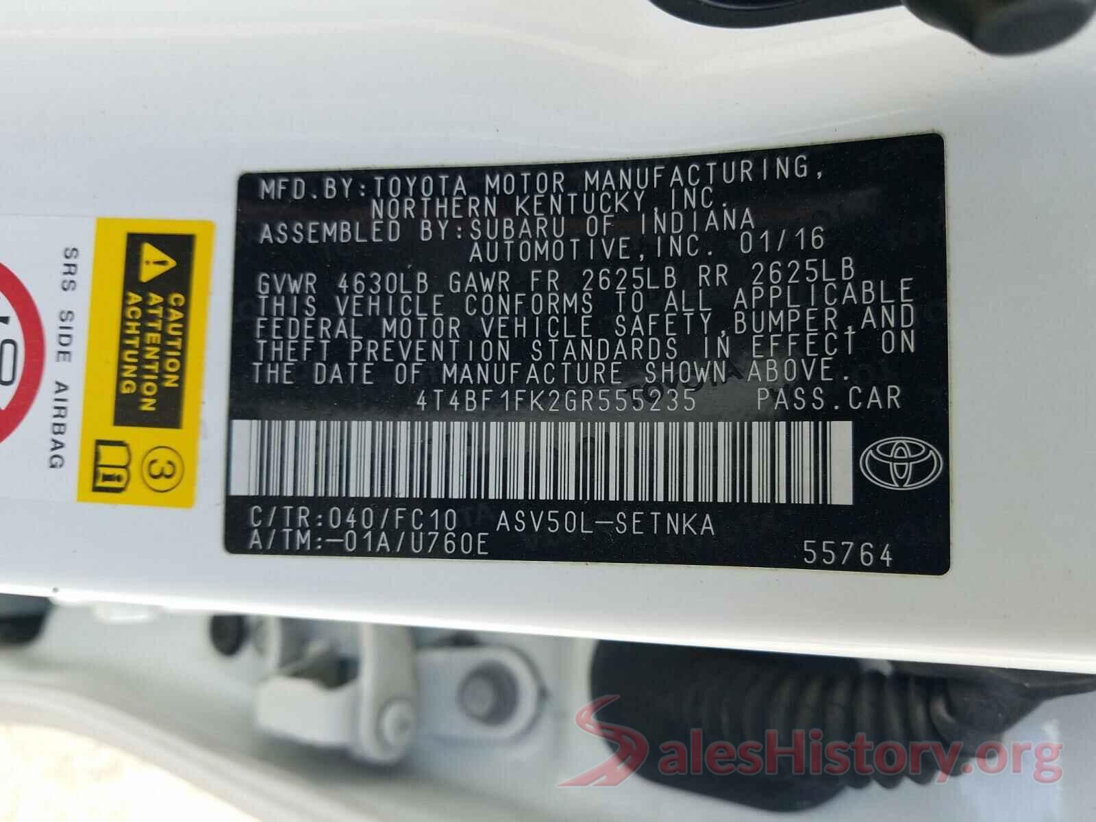 4T4BF1FK2GR555235 2016 TOYOTA CAMRY