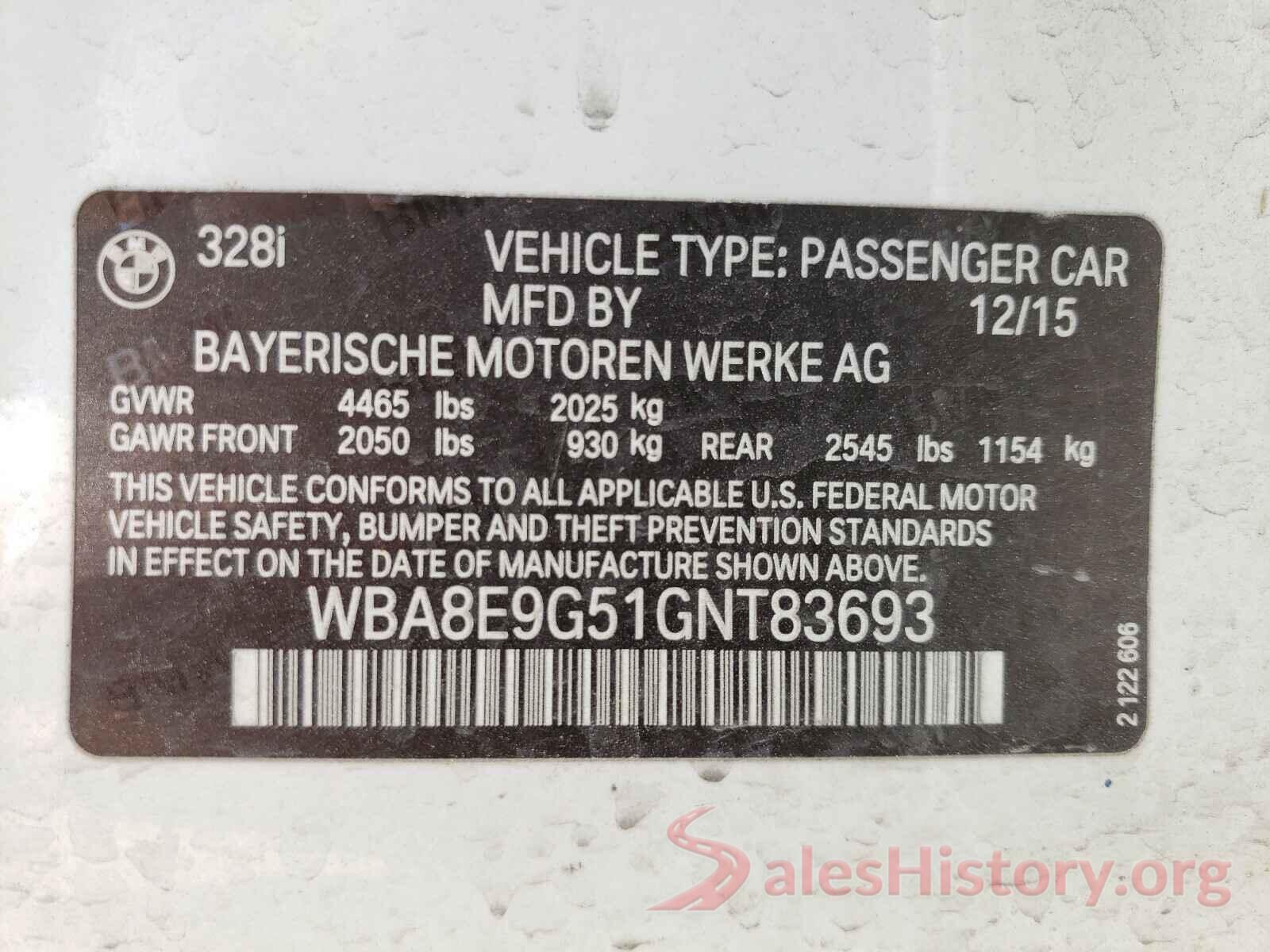 WBA8E9G51GNT83693 2016 BMW 3 SERIES