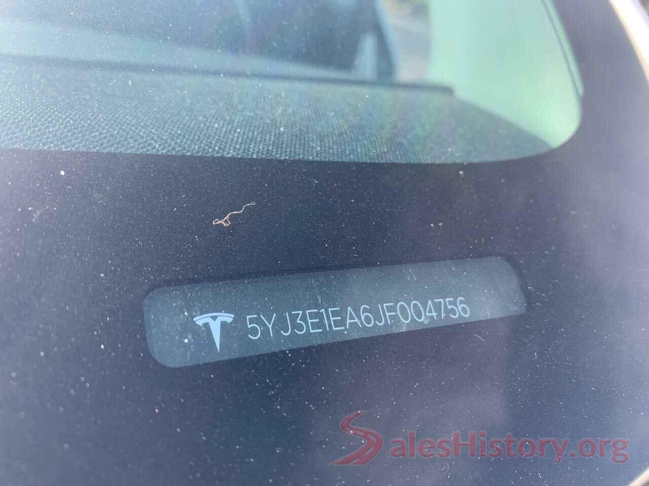 5YJ3E1EA6JF004756 2018 TESLA MODEL 3