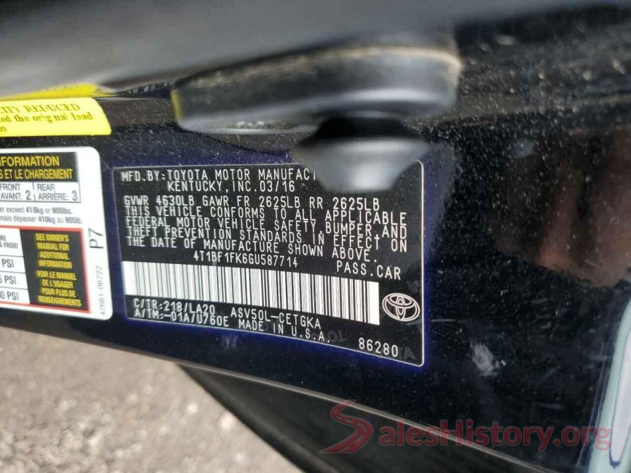 4T1BF1FK6GU587714 2016 TOYOTA CAMRY