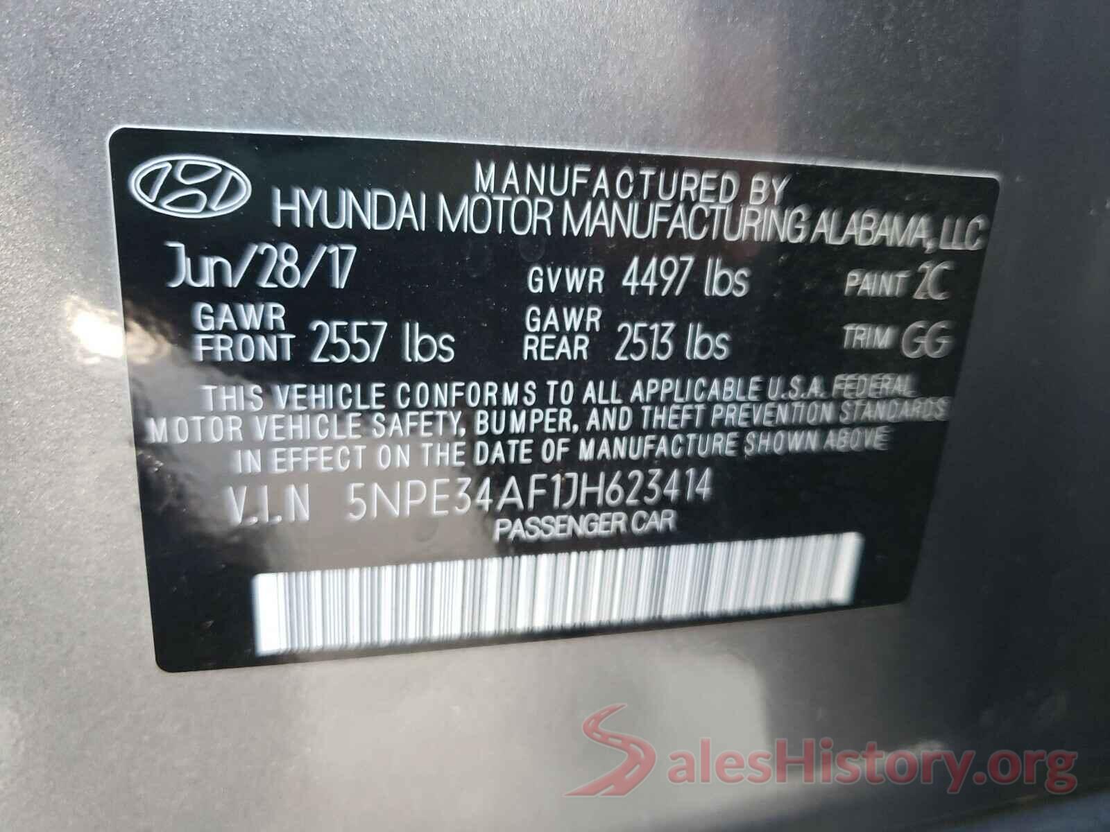 5NPE34AF1JH623414 2018 HYUNDAI SONATA