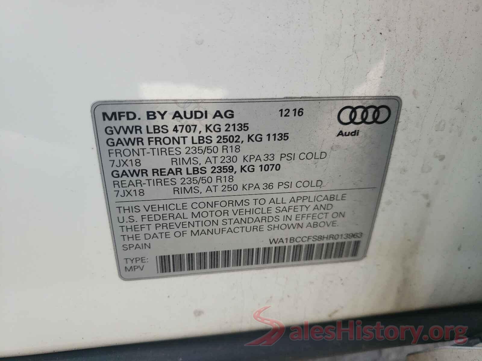 WA1BCCFS8HR013963 2017 AUDI Q3