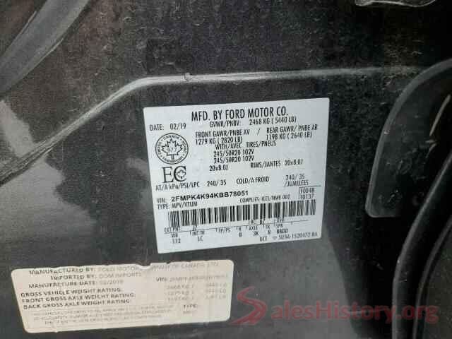 2FMPK4K94KBB78051 2019 FORD EDGE