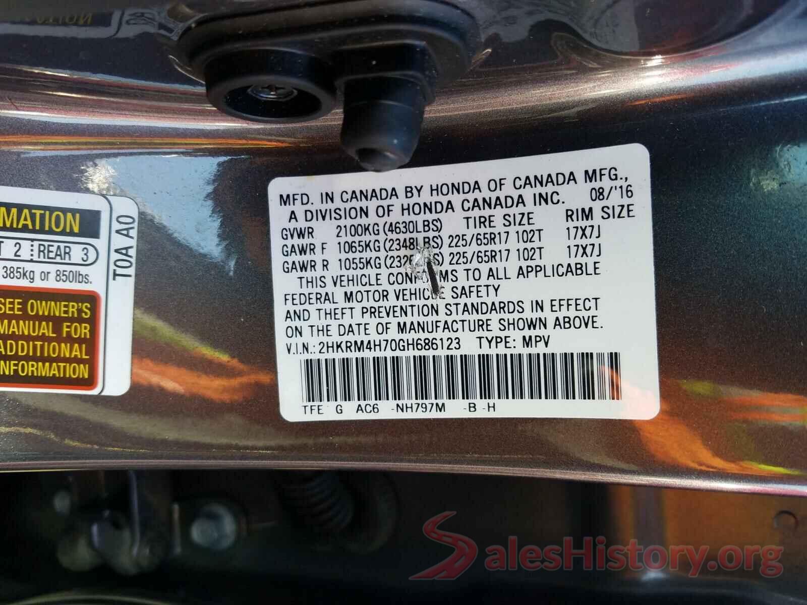 2HKRM4H70GH686123 2016 HONDA CRV