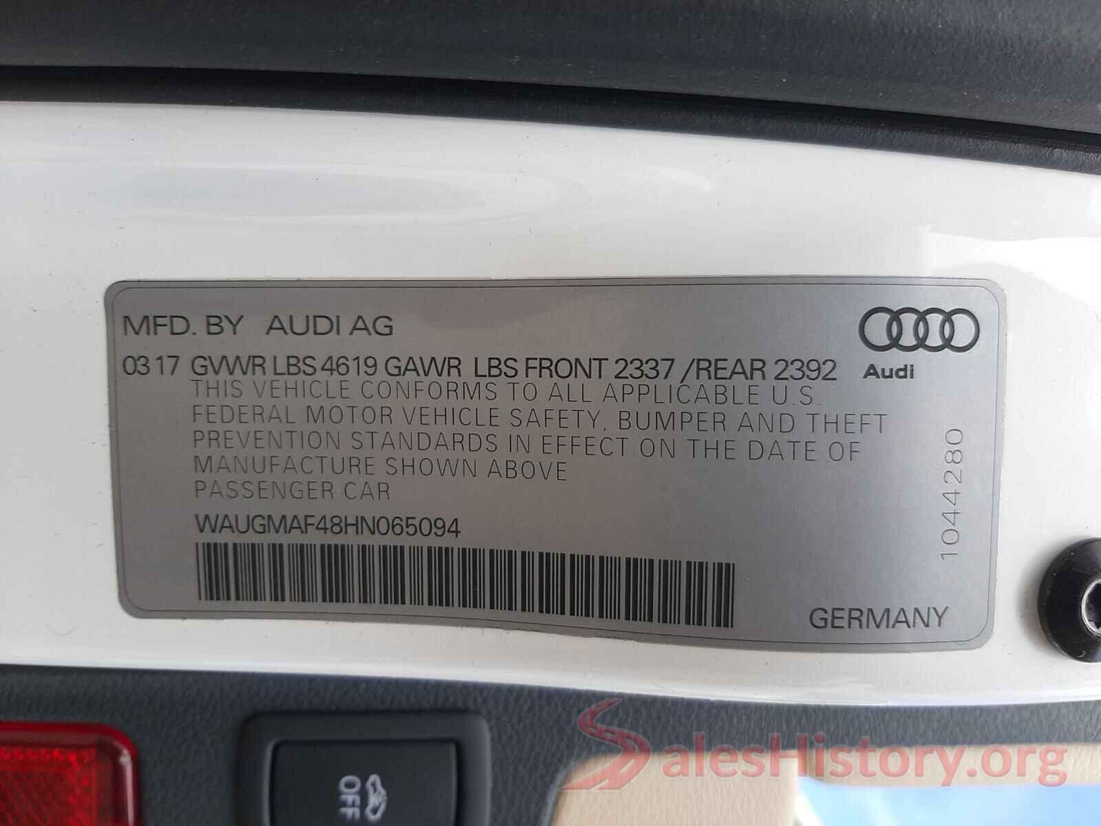 WAUGMAF48HN065094 2017 AUDI A4