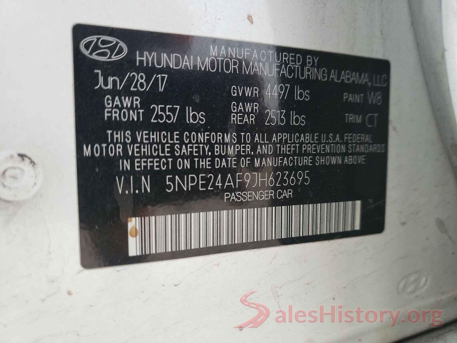 5NPE24AF9JH623695 2018 HYUNDAI SONATA