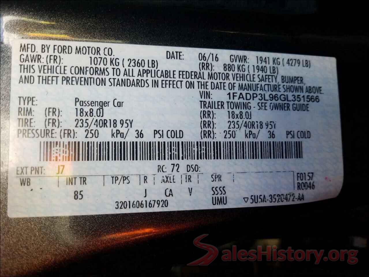 1FADP3L96GL351566 2016 FORD FOCUS