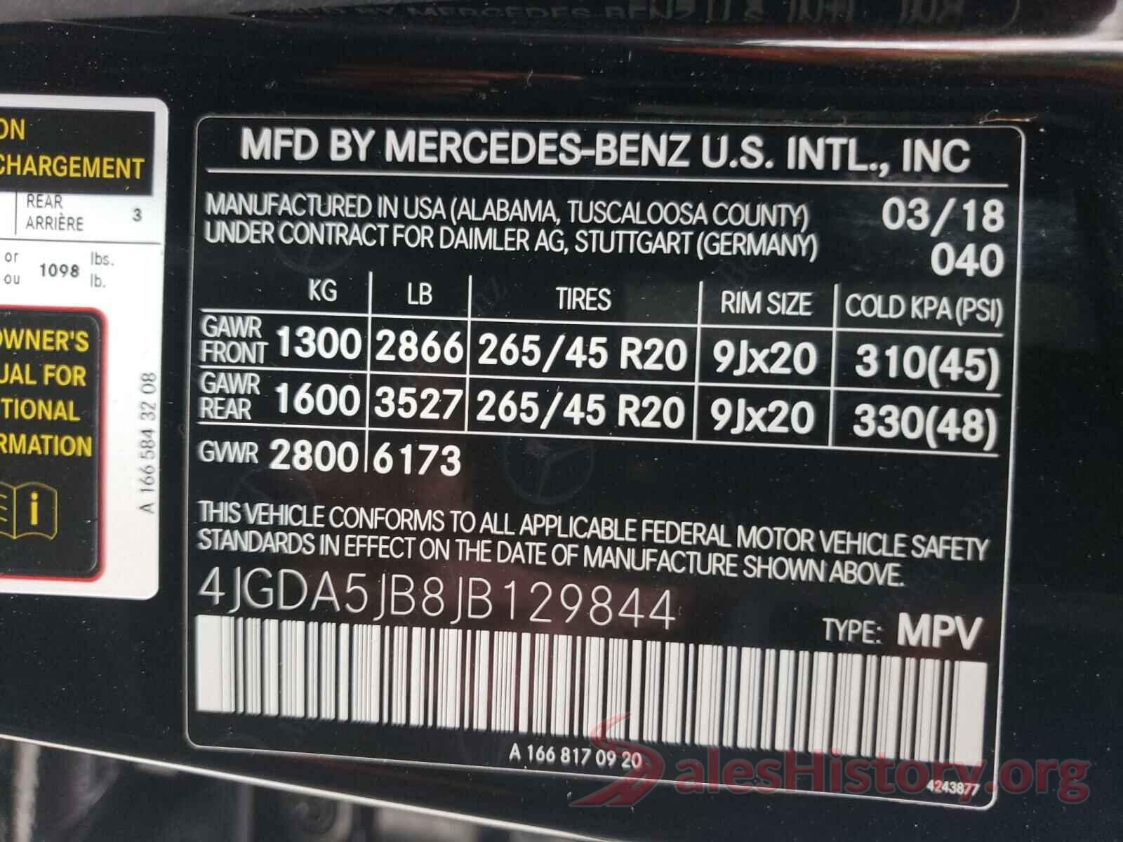 4JGDA5JB8JB129844 2018 MERCEDES-BENZ G CLASS