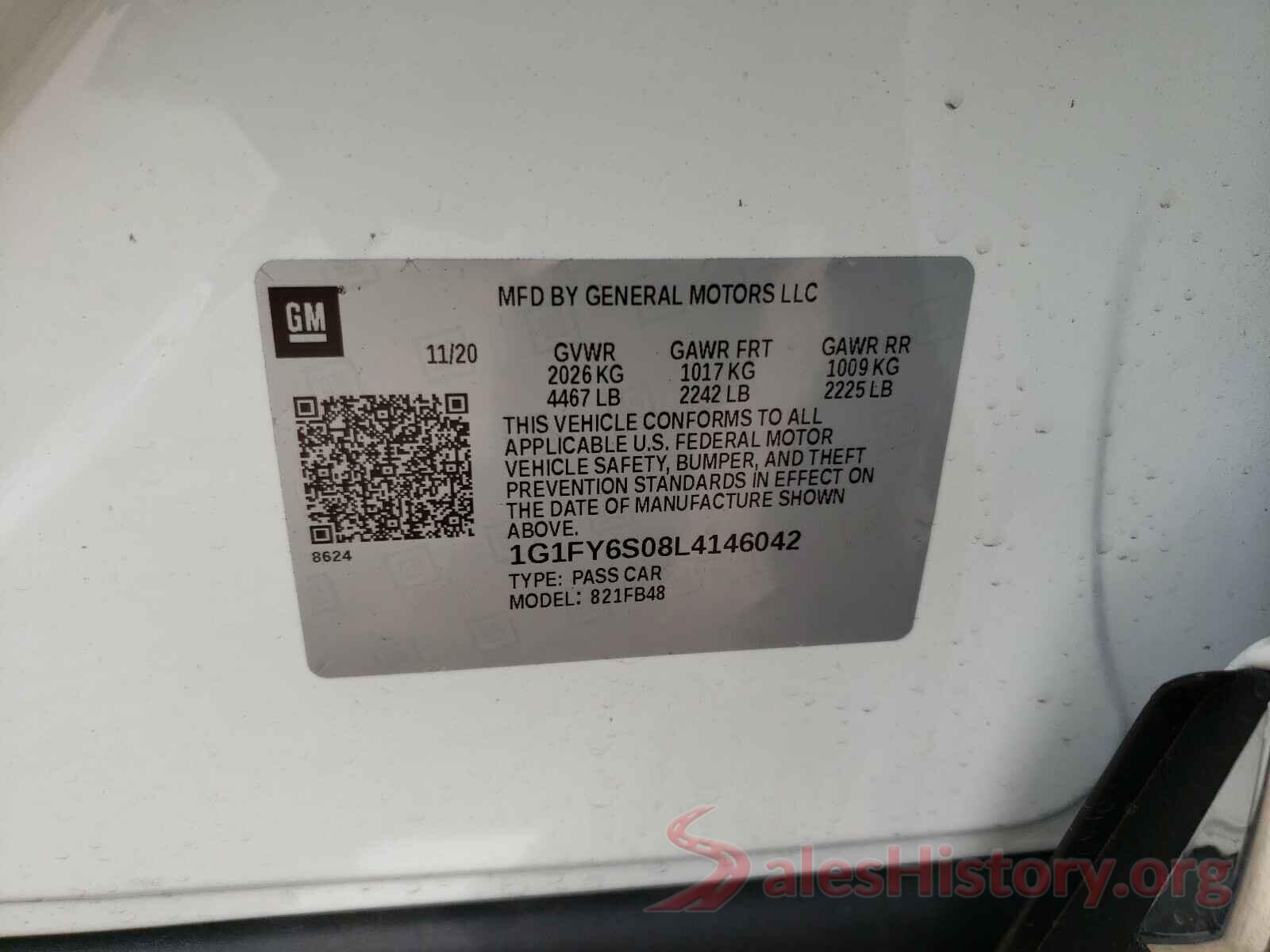 1G1FY6S08L4146042 2020 CHEVROLET BOLT