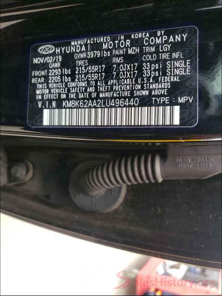 KM8K62AA2LU496440 2020 HYUNDAI KONA