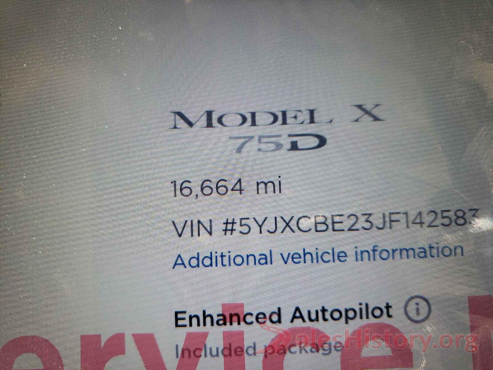 5YJXCBE23JF142583 2018 TESLA MODEL X