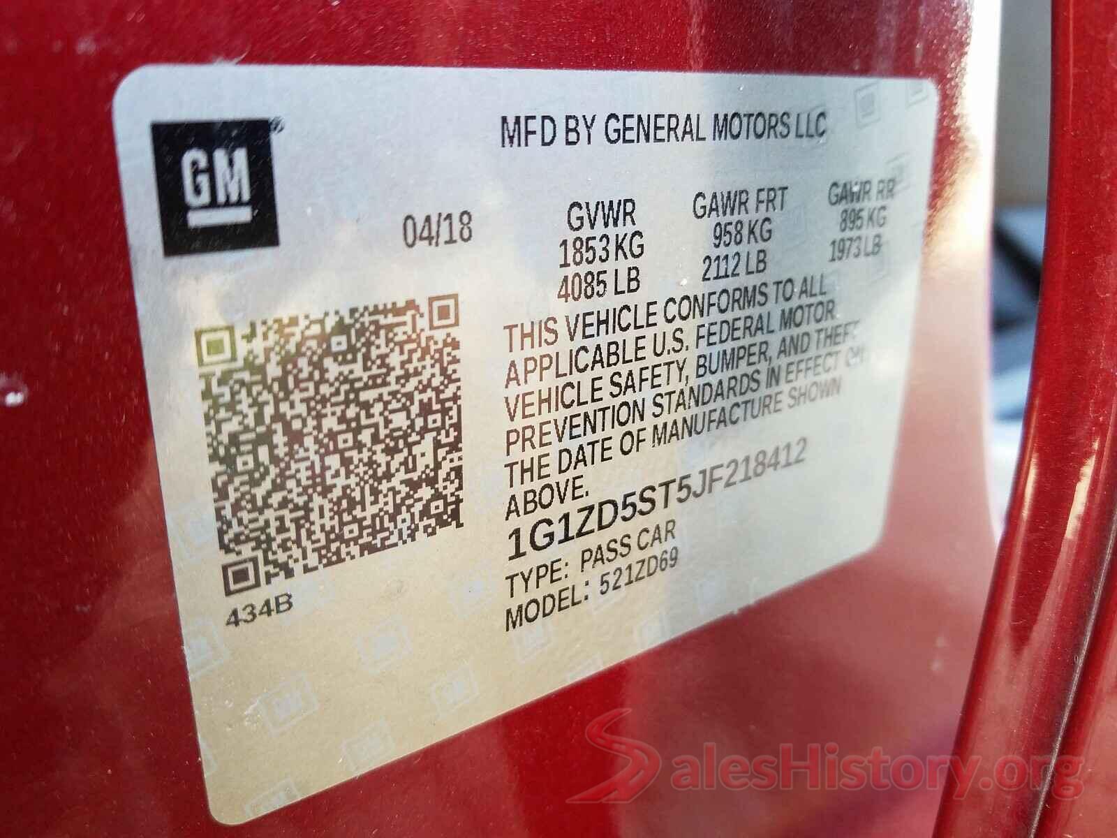 1G1ZD5ST5JF218412 2018 CHEVROLET MALIBU