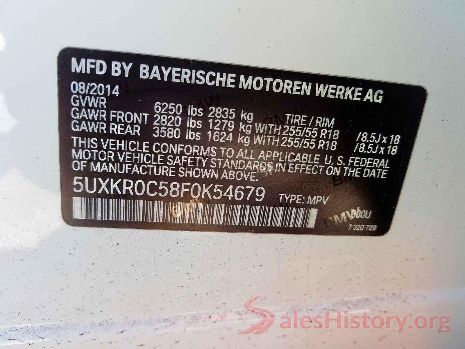 5UXKR0C58F0K54679 2015 BMW X5