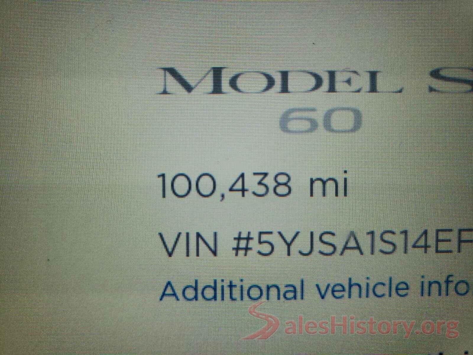 5YJSA1S14EFP23375 2014 TESLA MODEL S