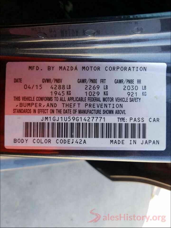 JM1GJ1U59G1427771 2016 MAZDA 6