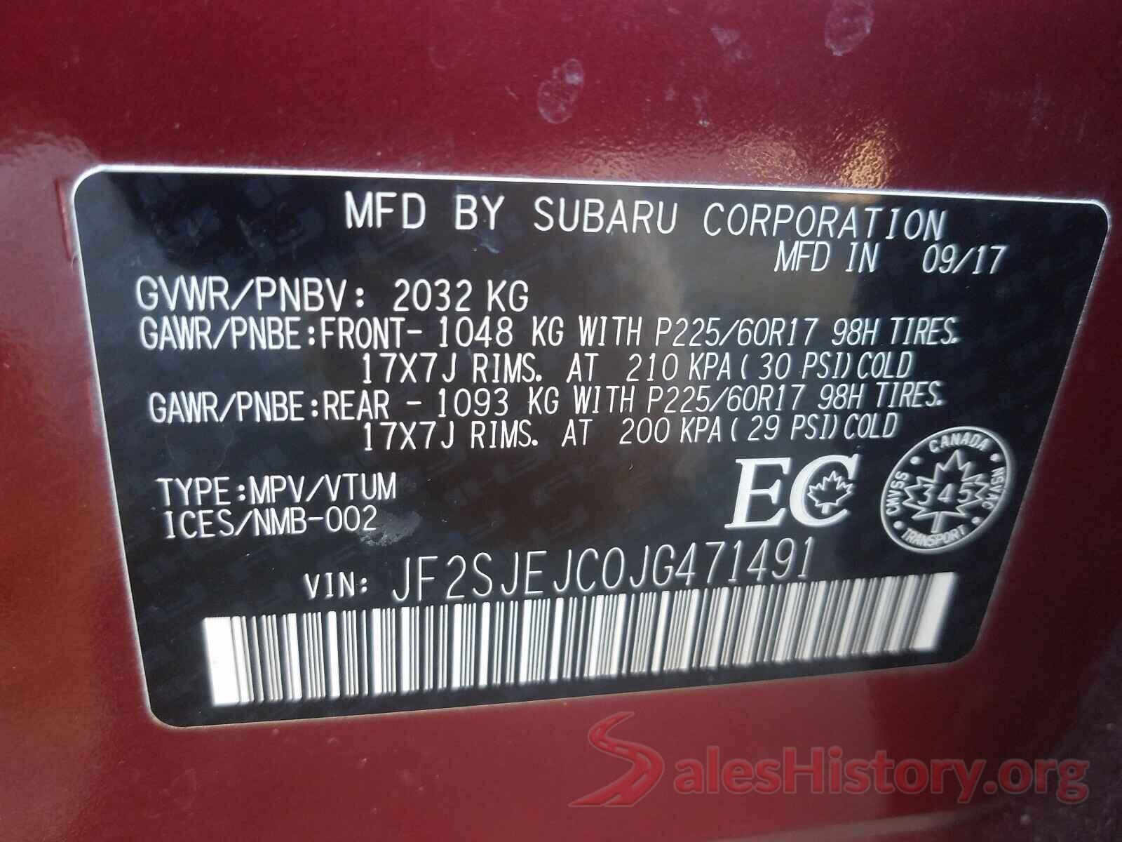 JF2SJEJC0JG471491 2018 SUBARU FORESTER