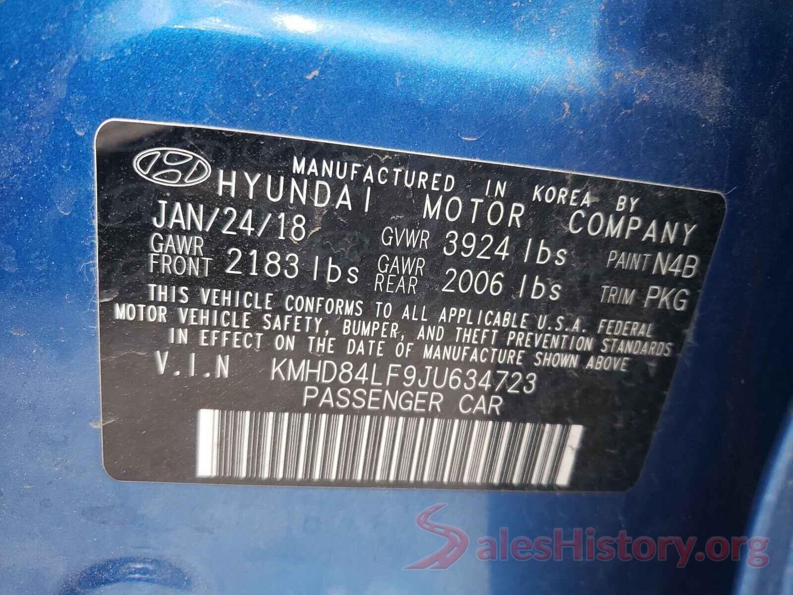 KMHD84LF9JU634723 2018 HYUNDAI ELANTRA