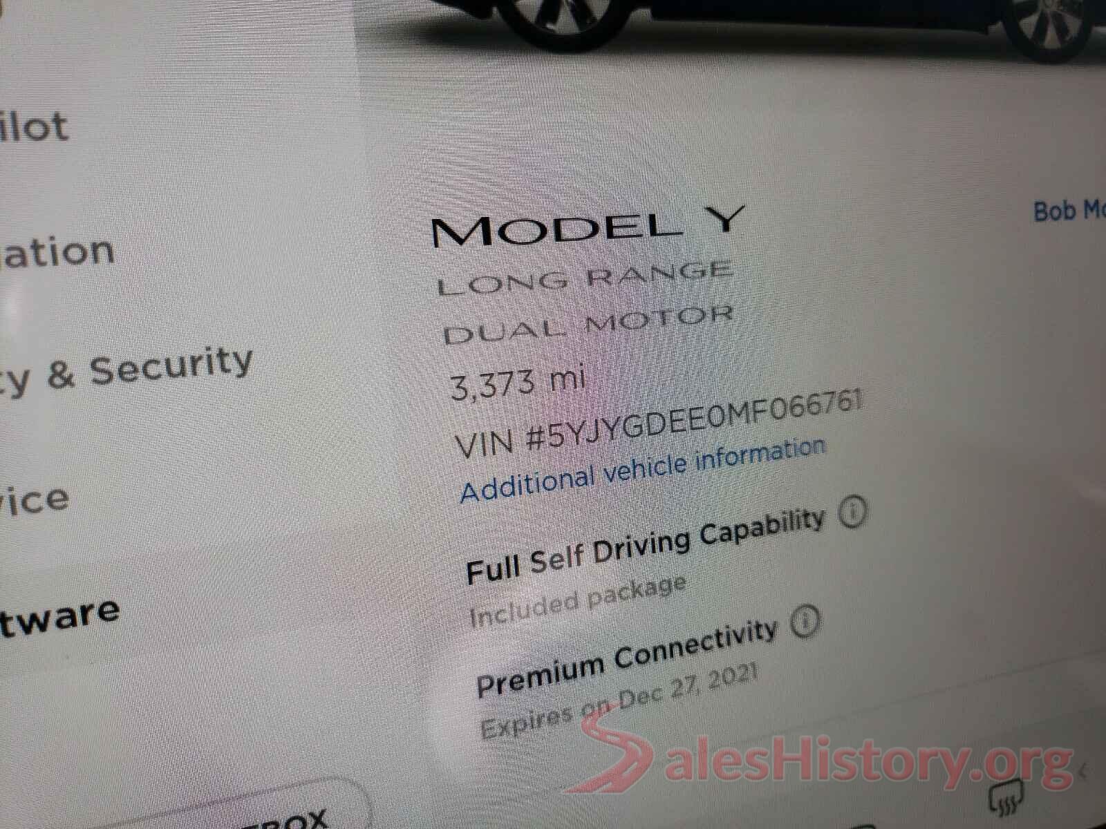 5YJYGDEE0MF066761 2021 TESLA MODEL Y