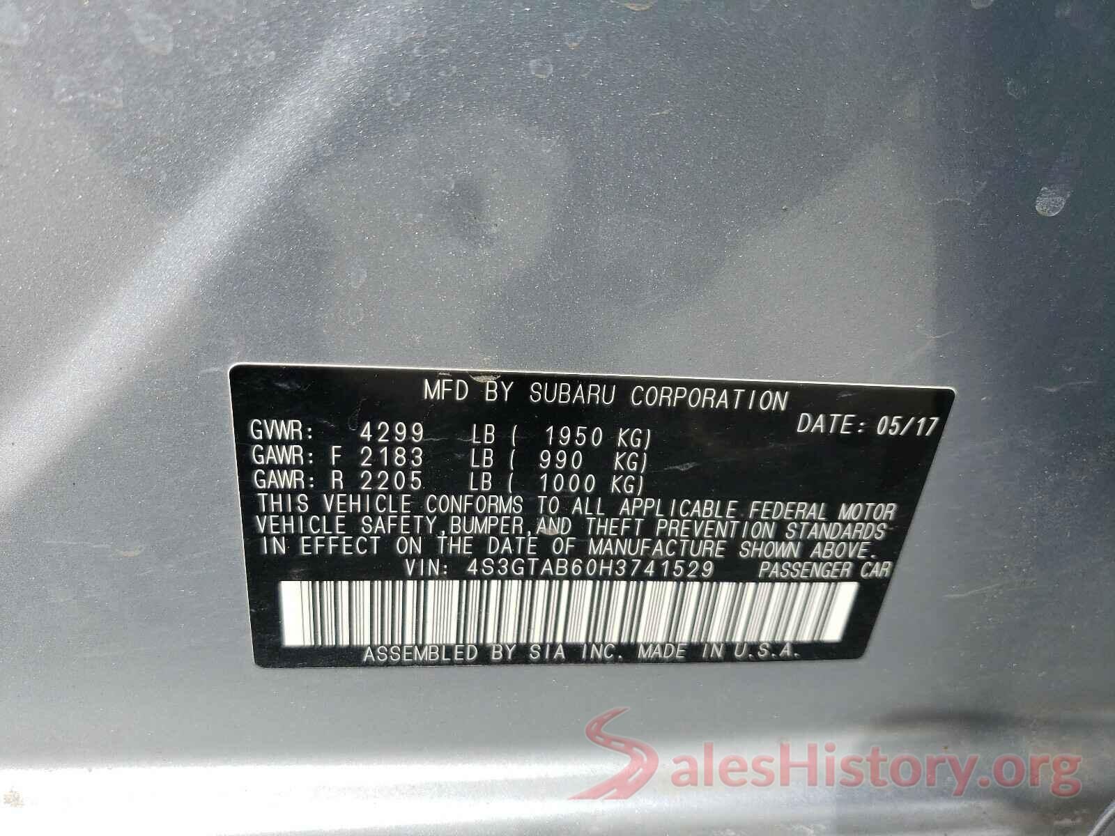 4S3GTAB60H3741529 2017 SUBARU IMPREZA