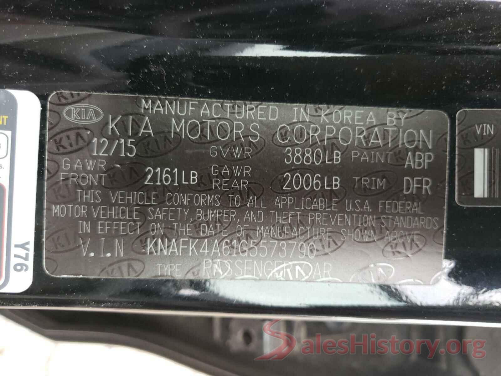 KNAFK4A61G5573790 2016 KIA FORTE