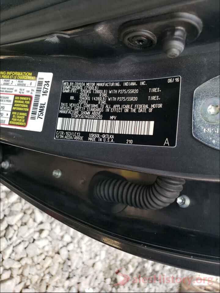 5TDKY5G14GS065292 2016 TOYOTA SEQUOIA