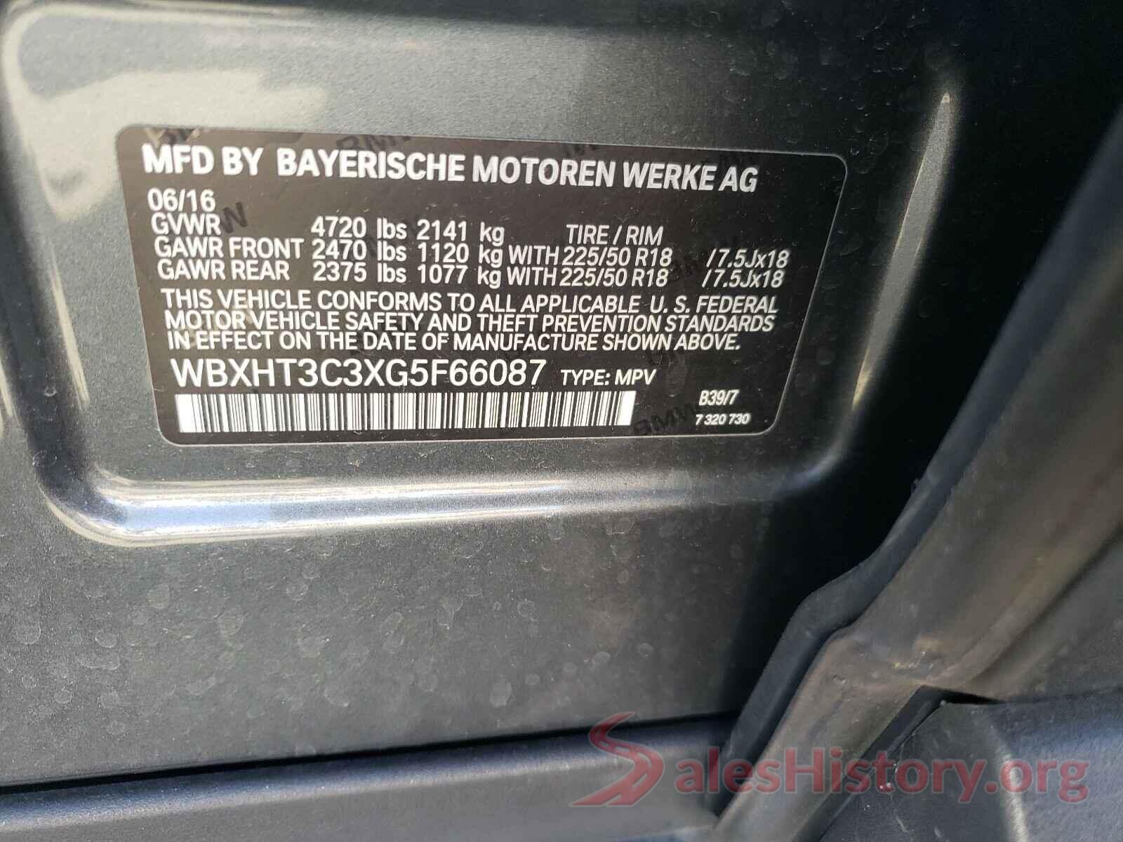 WBXHT3C3XG5F66087 2016 BMW X1