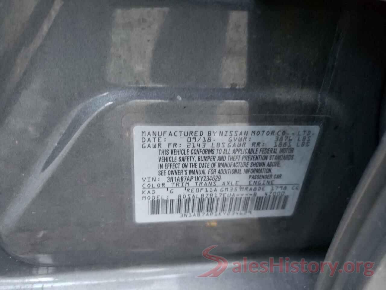 3N1AB7AP1KY234629 2019 NISSAN SENTRA