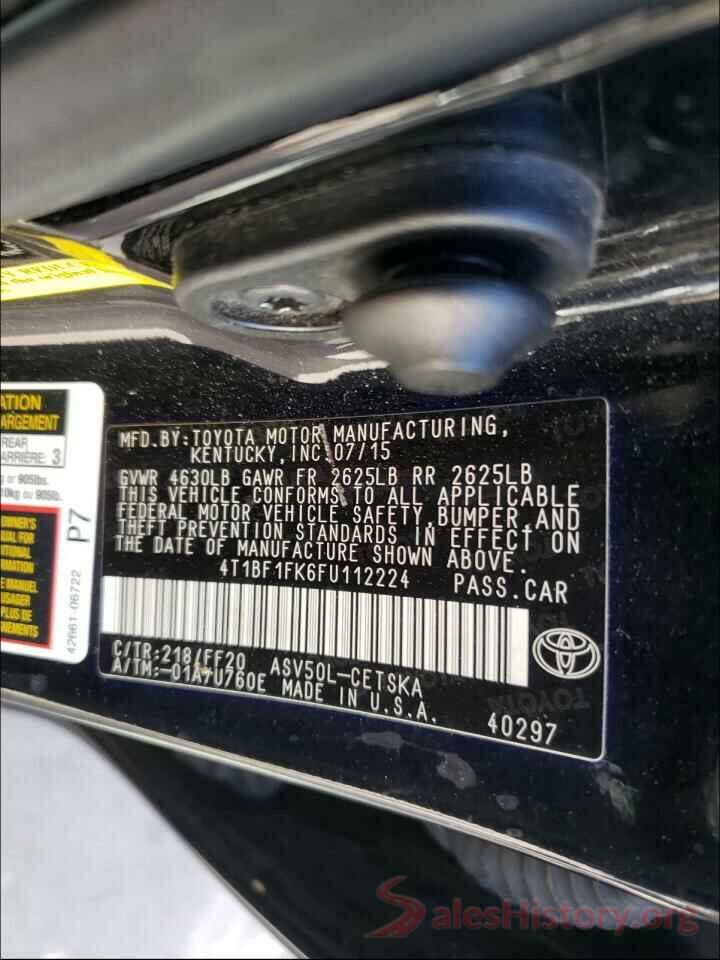 4T1BF1FK6FU112224 2015 TOYOTA CAMRY