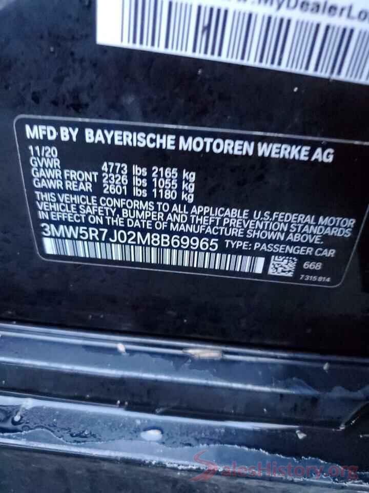 3MW5R7J02M8B69965 2021 BMW 3 SERIES