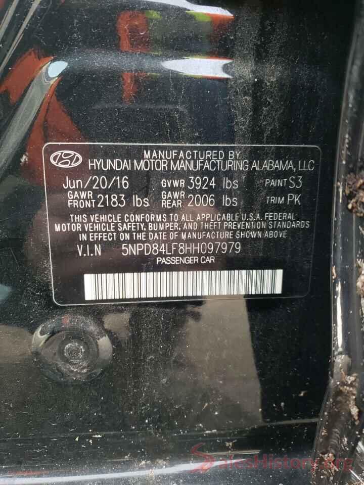 5NPD84LF8HH097979 2017 HYUNDAI ELANTRA