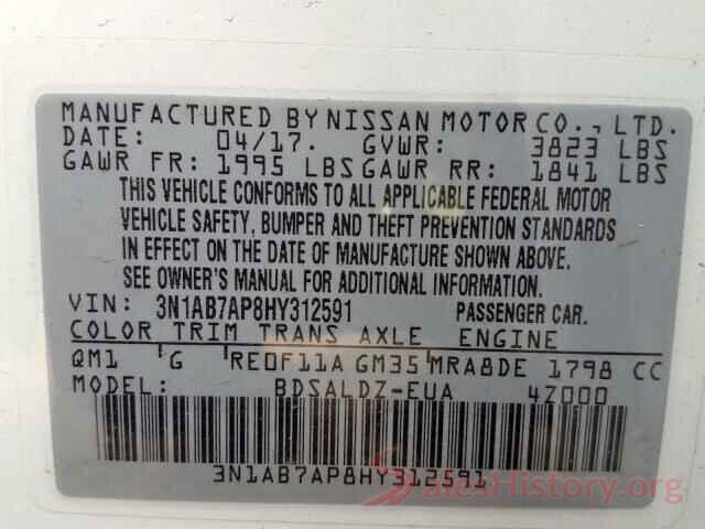 3N1AB7AP8HY312591 2017 NISSAN SENTRA