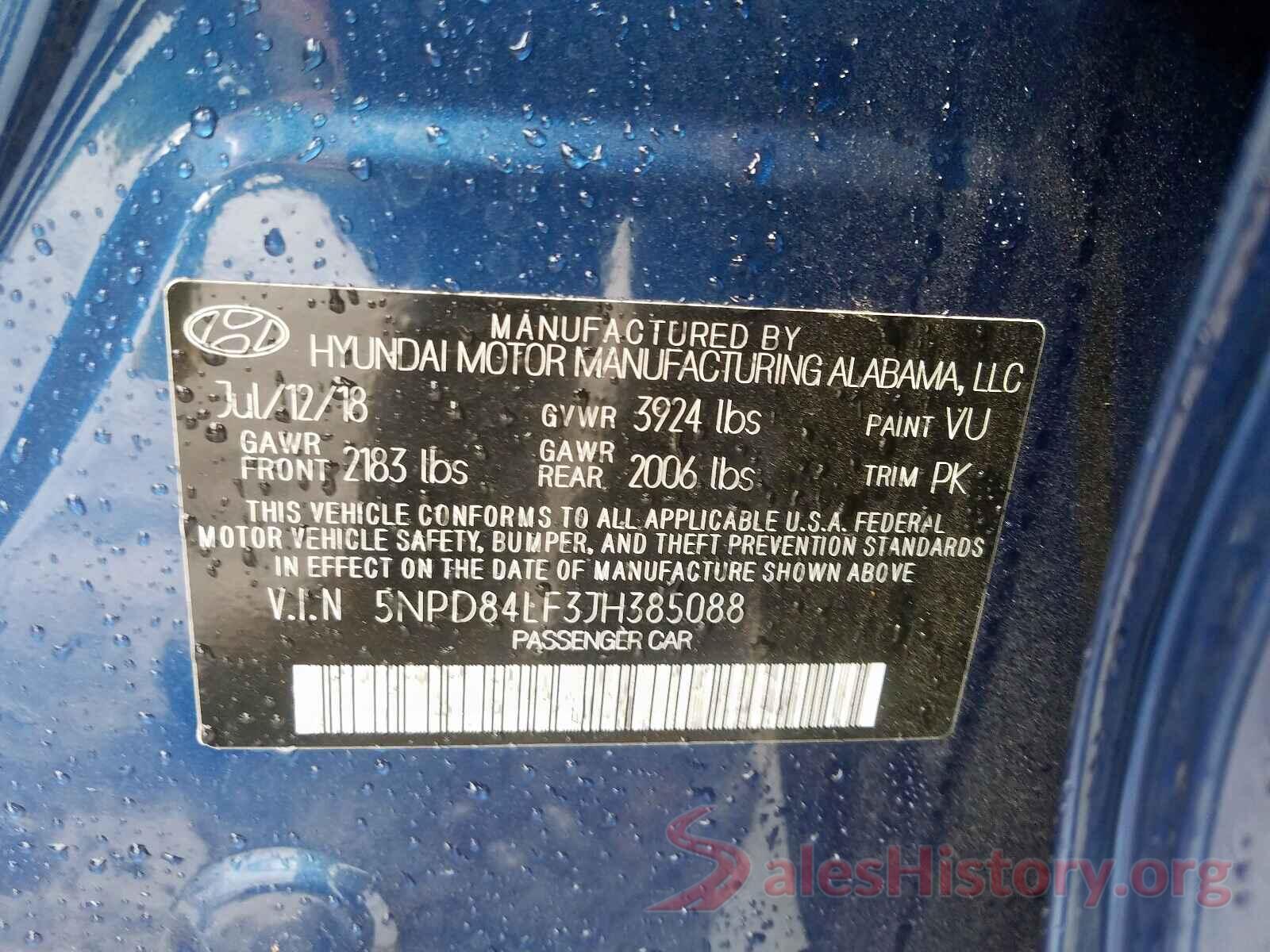 5NPD84LF3JH385088 2018 HYUNDAI ELANTRA