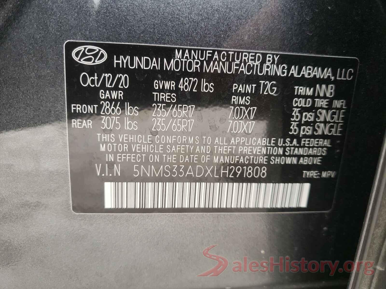 5NMS33ADXLH291808 2020 HYUNDAI SANTA FE