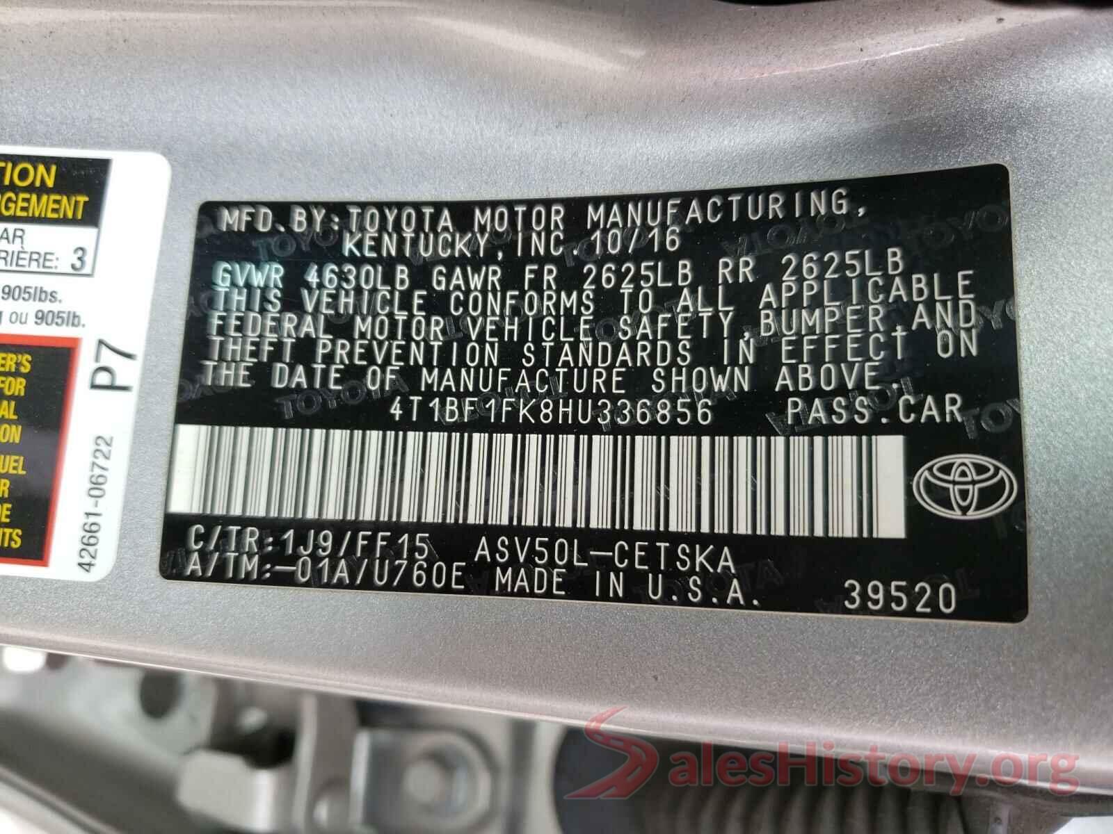 4T1BF1FK8HU336856 2017 TOYOTA CAMRY